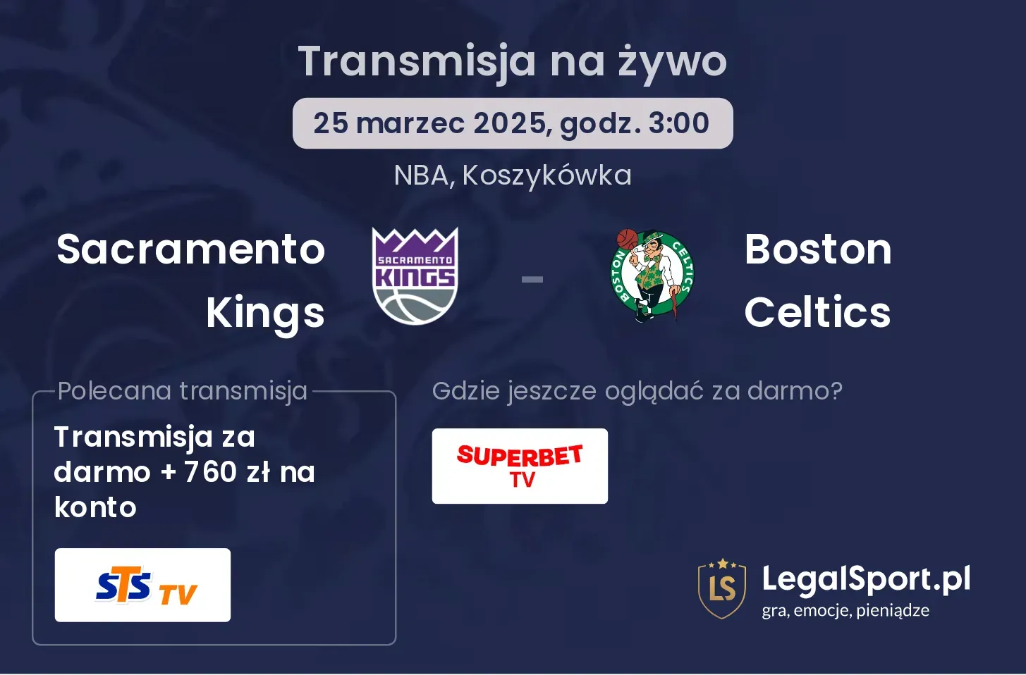 Sacramento Kings - Boston Celtics gdzie oglądać?