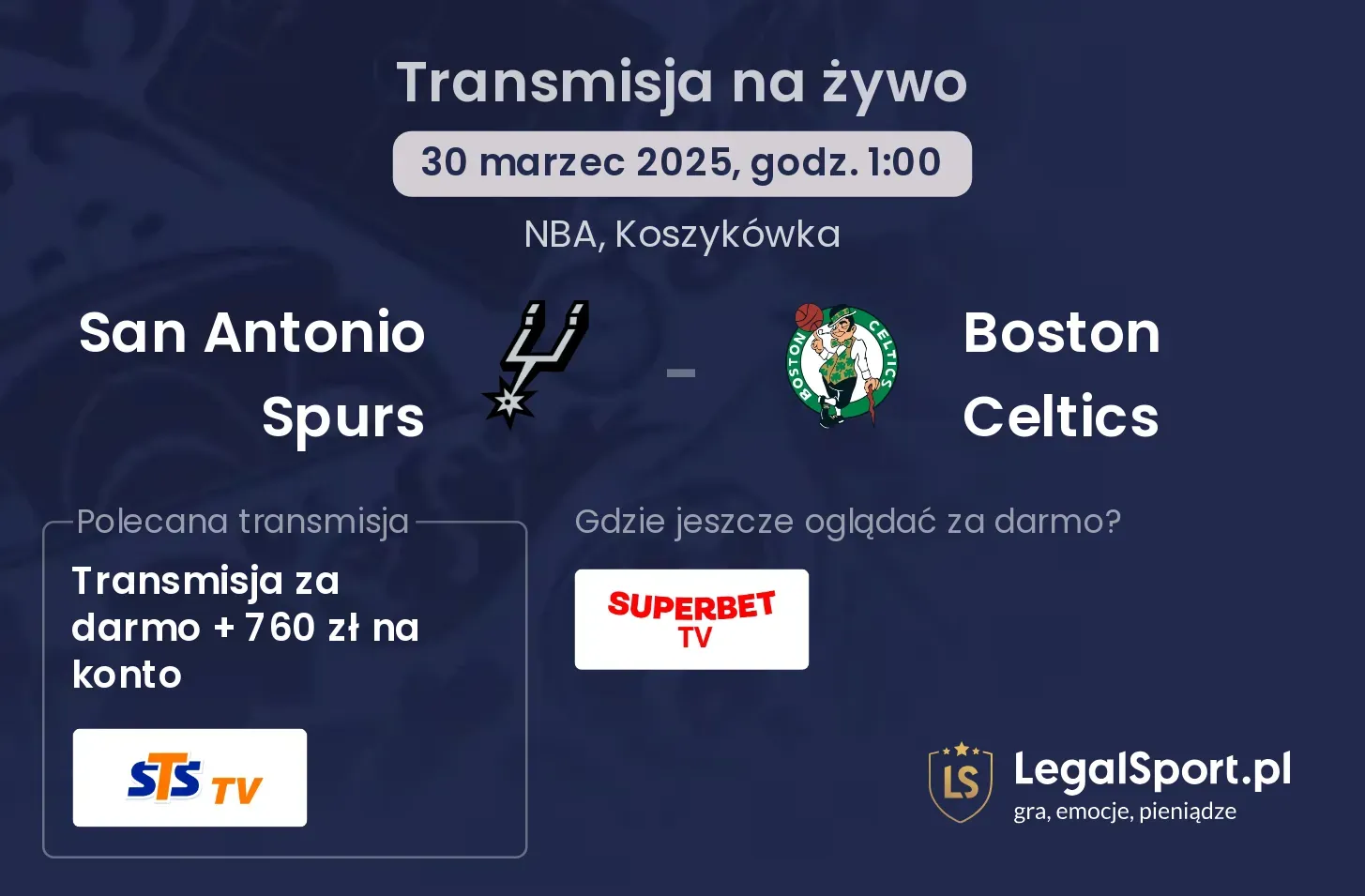 San Antonio Spurs - Boston Celtics gdzie oglądać?
