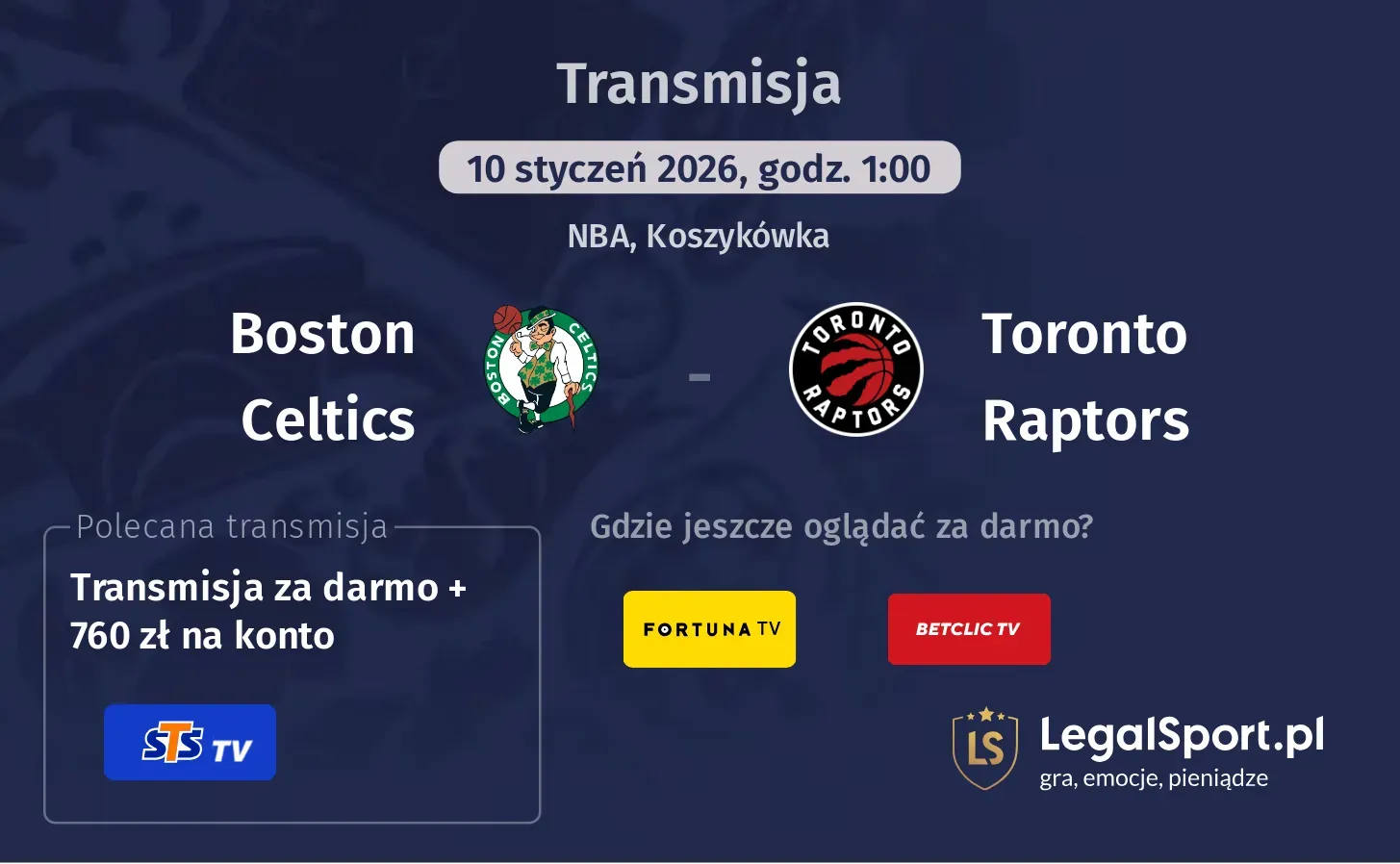 Boston Celtics - Toronto Raptors Transmisje