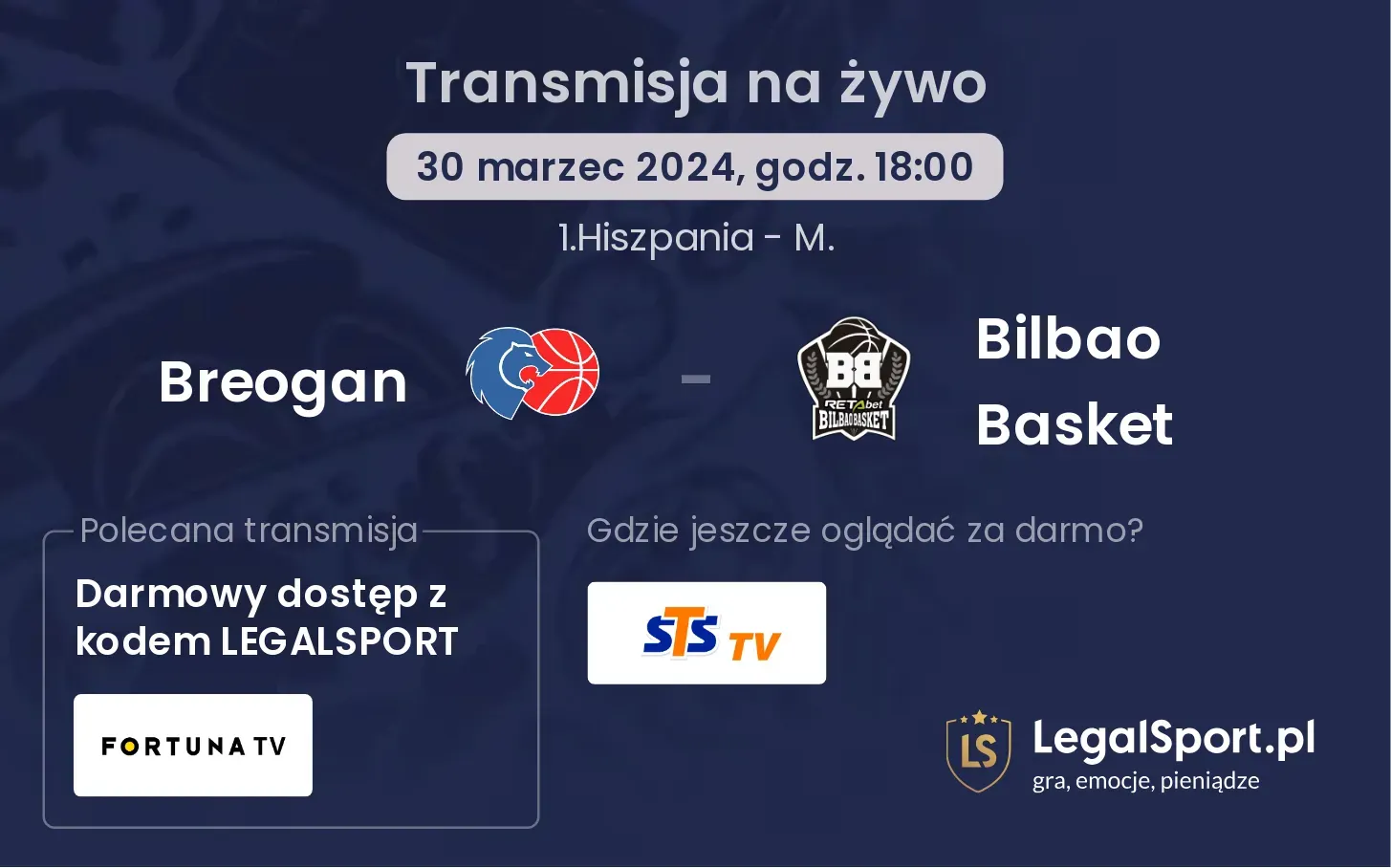 Breogan - Bilbao Basket transmisja na żywo