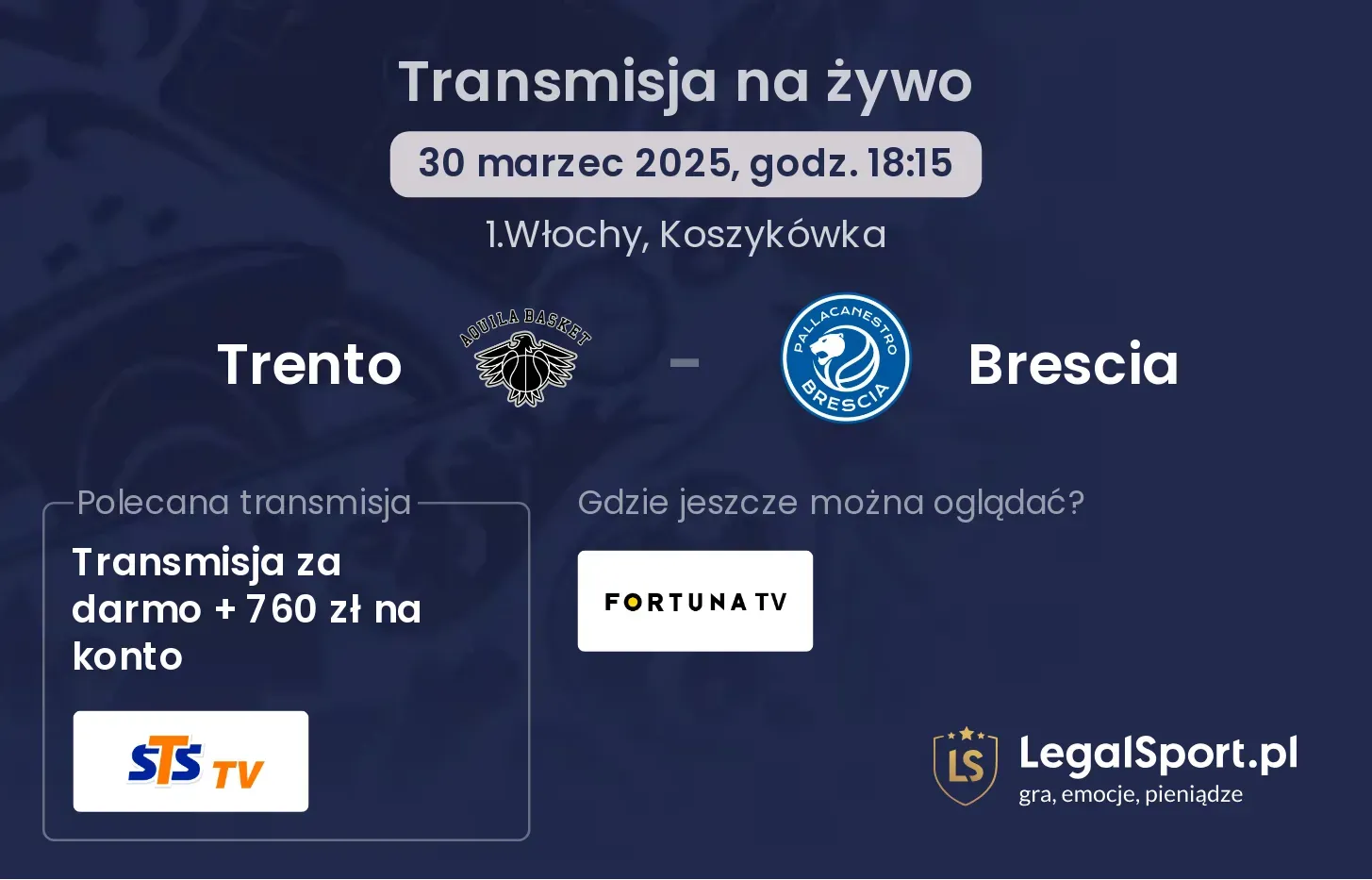 Trento - Brescia gdzie oglądać?