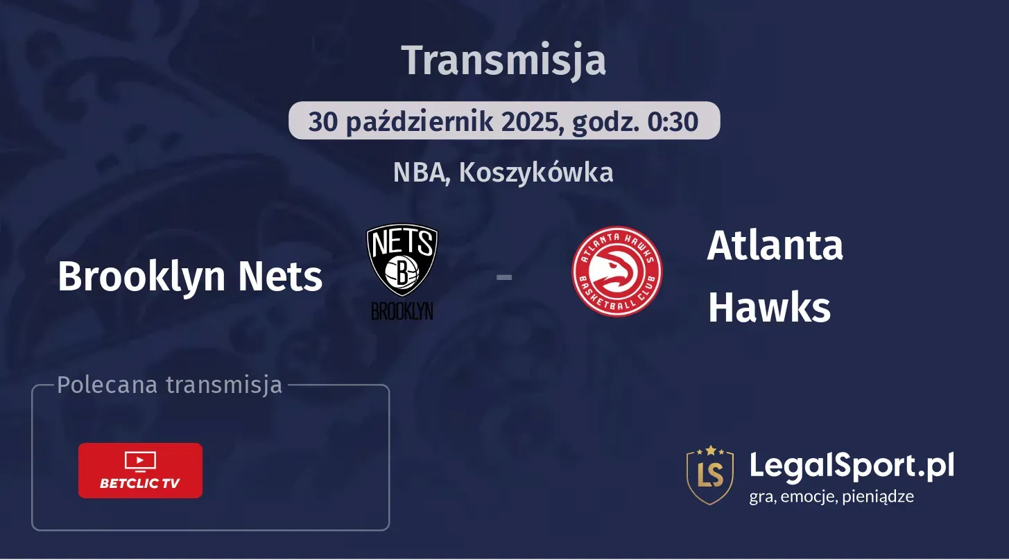 Brooklyn Nets - Atlanta Hawks Transmisje