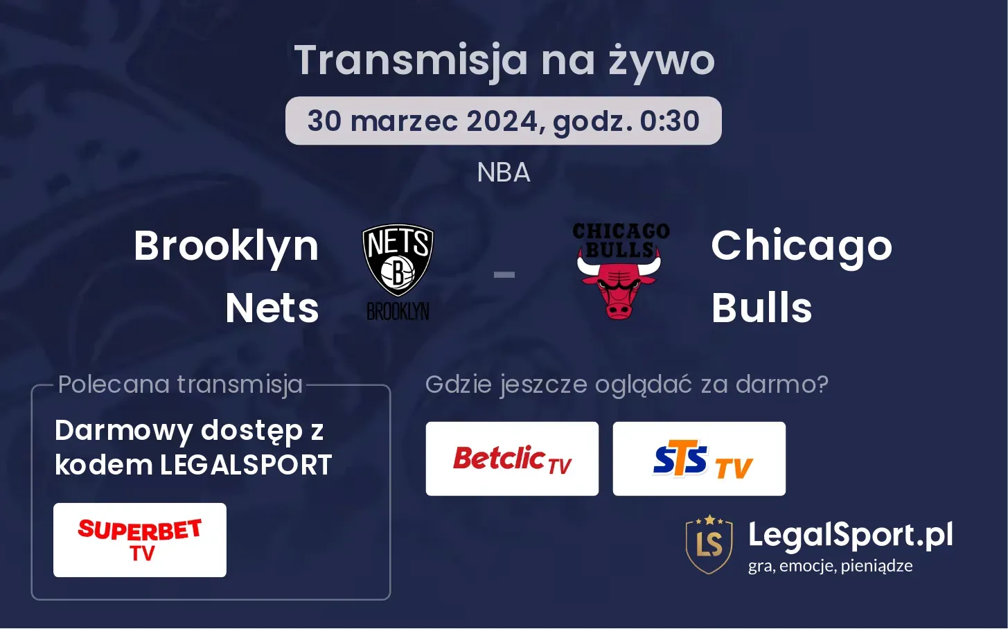 Brooklyn Nets - Chicago Bulls transmisja na żywo