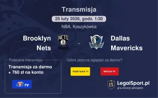 Brooklyn Nets - Dallas Mavericks gdzie oglądać (25.02.2026)