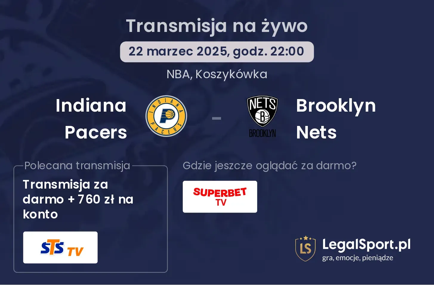 Indiana Pacers - Brooklyn Nets gdzie oglądać?