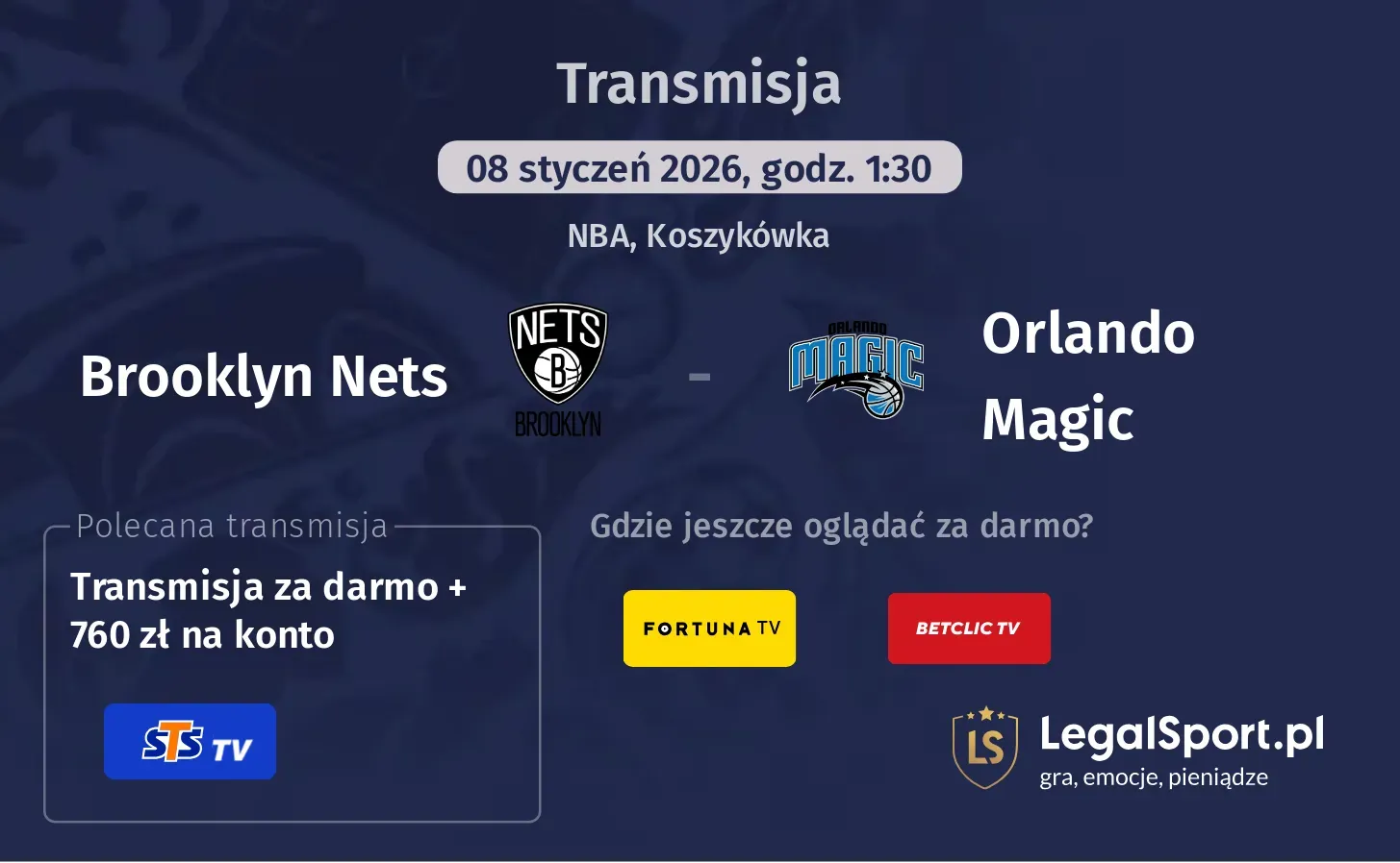 Brooklyn Nets - Orlando Magic Transmisje