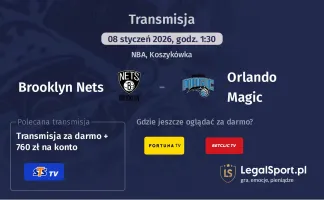 Brooklyn Nets - Orlando Magic gdzie oglądać? (08.01)