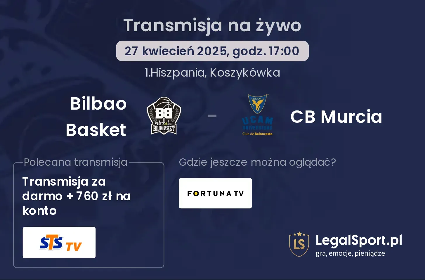 Bilbao Basket - CB Murcia gdzie oglądać?