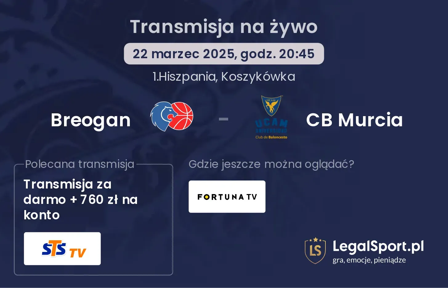 Breogan - CB Murcia gdzie oglądać?