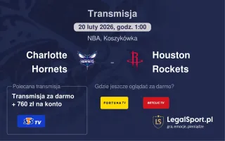 Charlotte Hornets - Houston Rockets gdzie oglądać (20.02.2026)