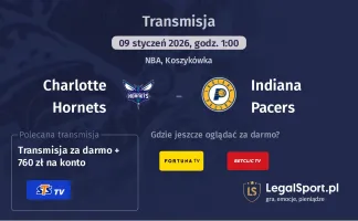 Charlotte Hornets - Indiana Pacers gdzie oglądać? (09.01)