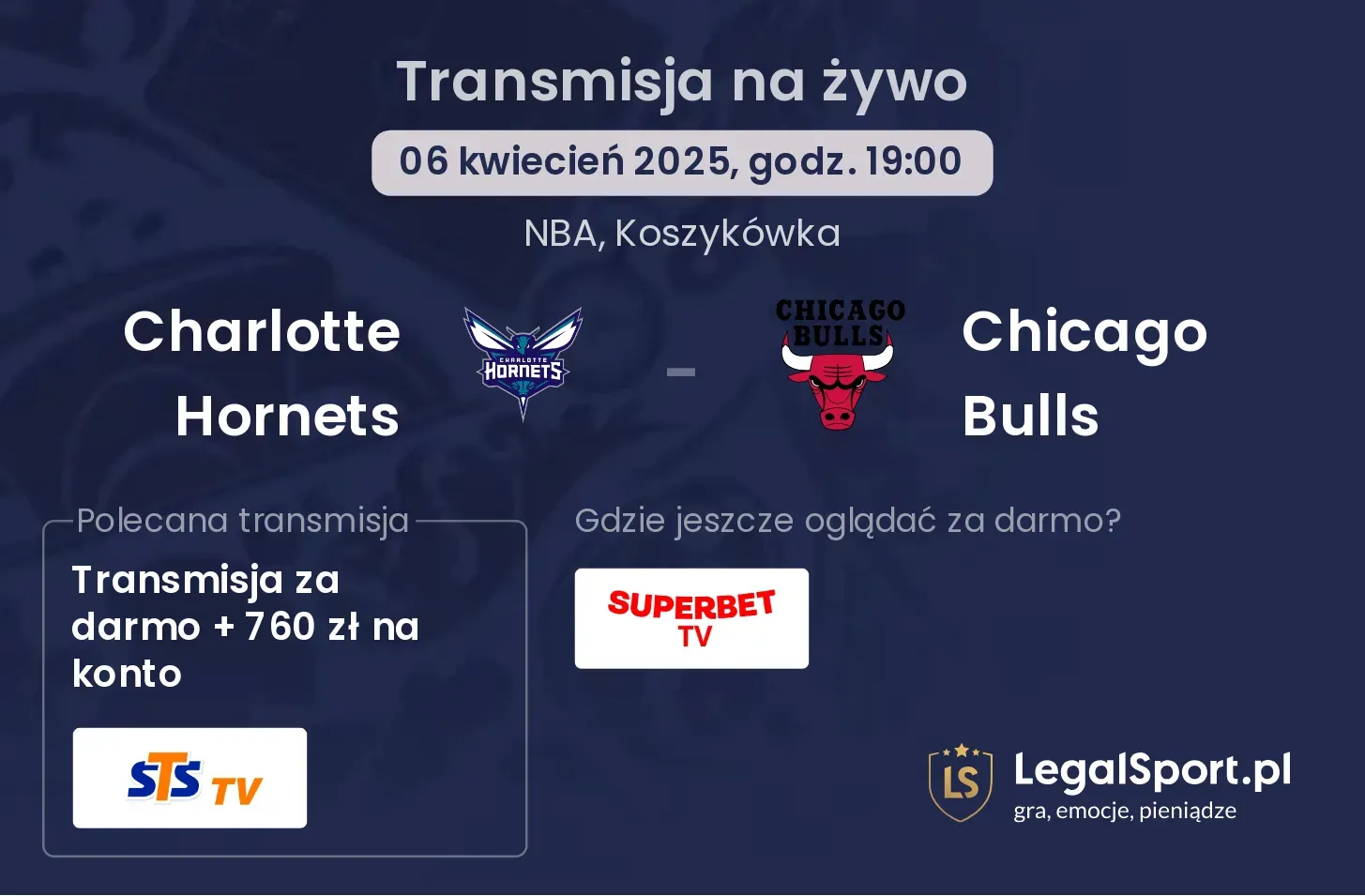 Charlotte Hornets - Chicago Bulls gdzie oglądać?
