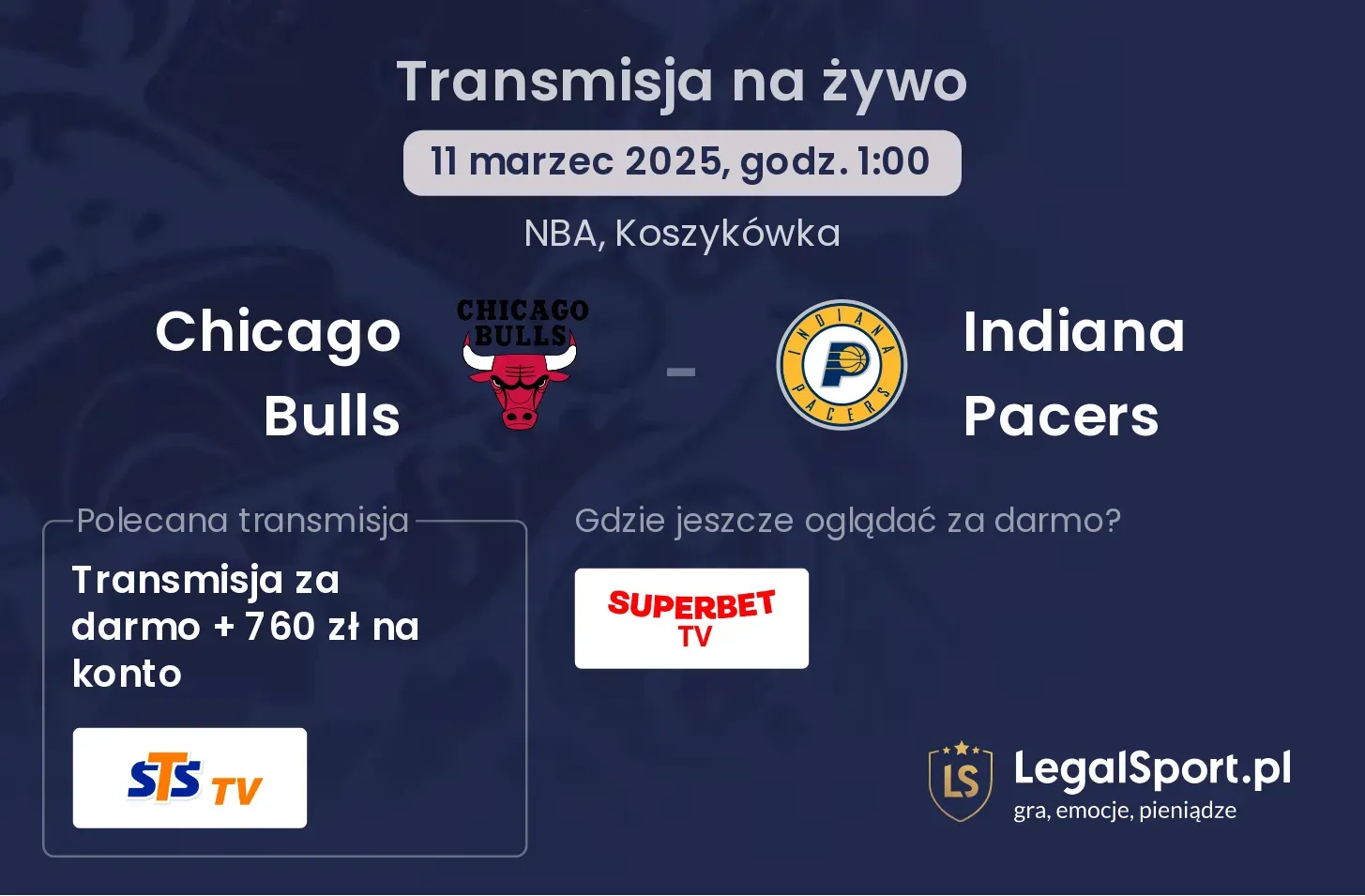 Chicago Bulls - Indiana Pacers gdzie oglądać?