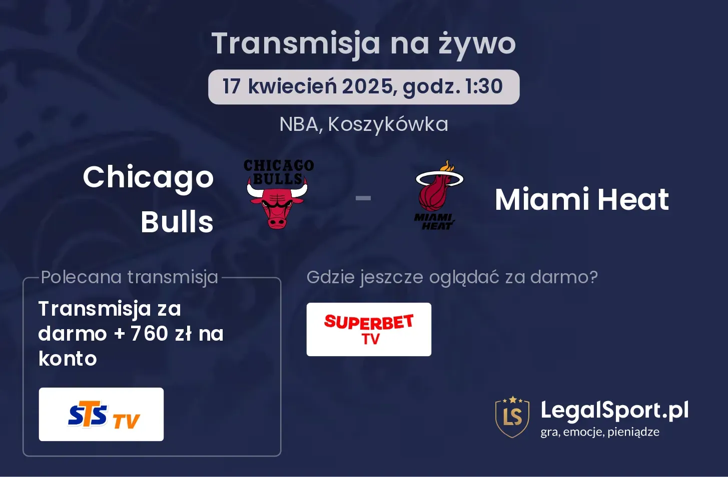 Chicago Bulls - Miami Heat transmisja na żywo
