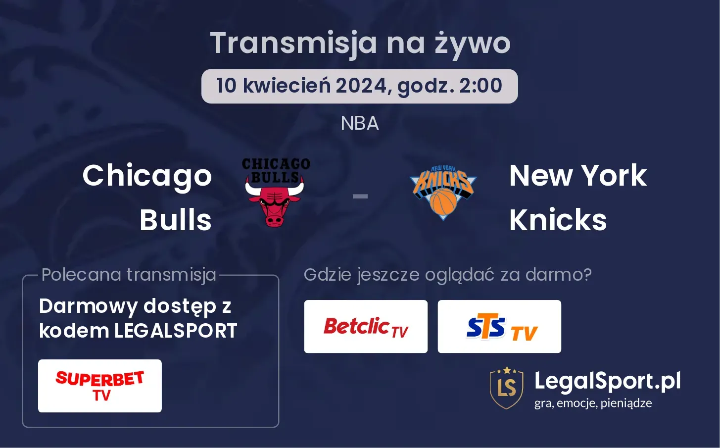 Chicago Bulls - New York Knicks transmisja na żywo