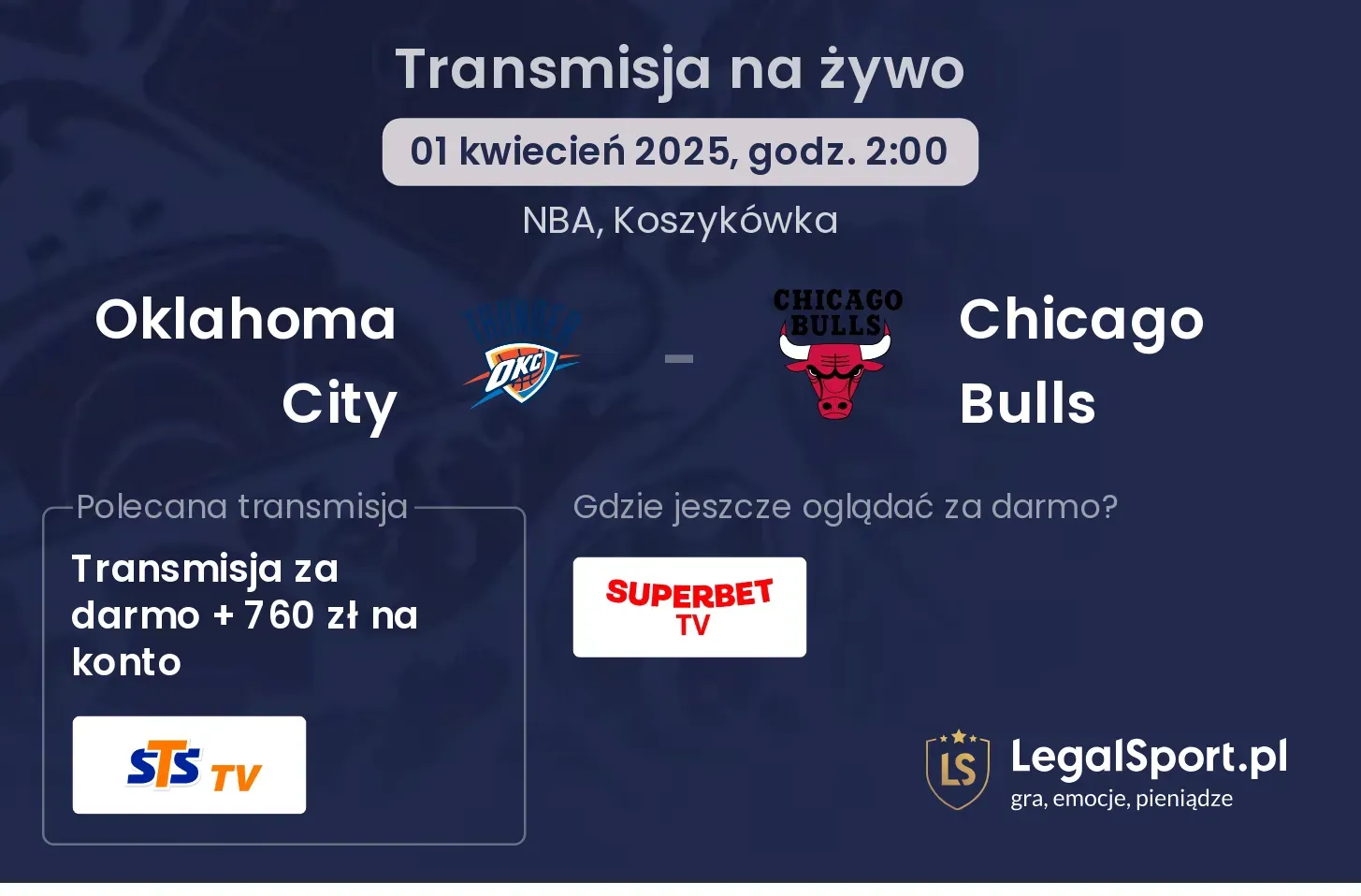 Oklahoma City - Chicago Bulls gdzie oglądać?