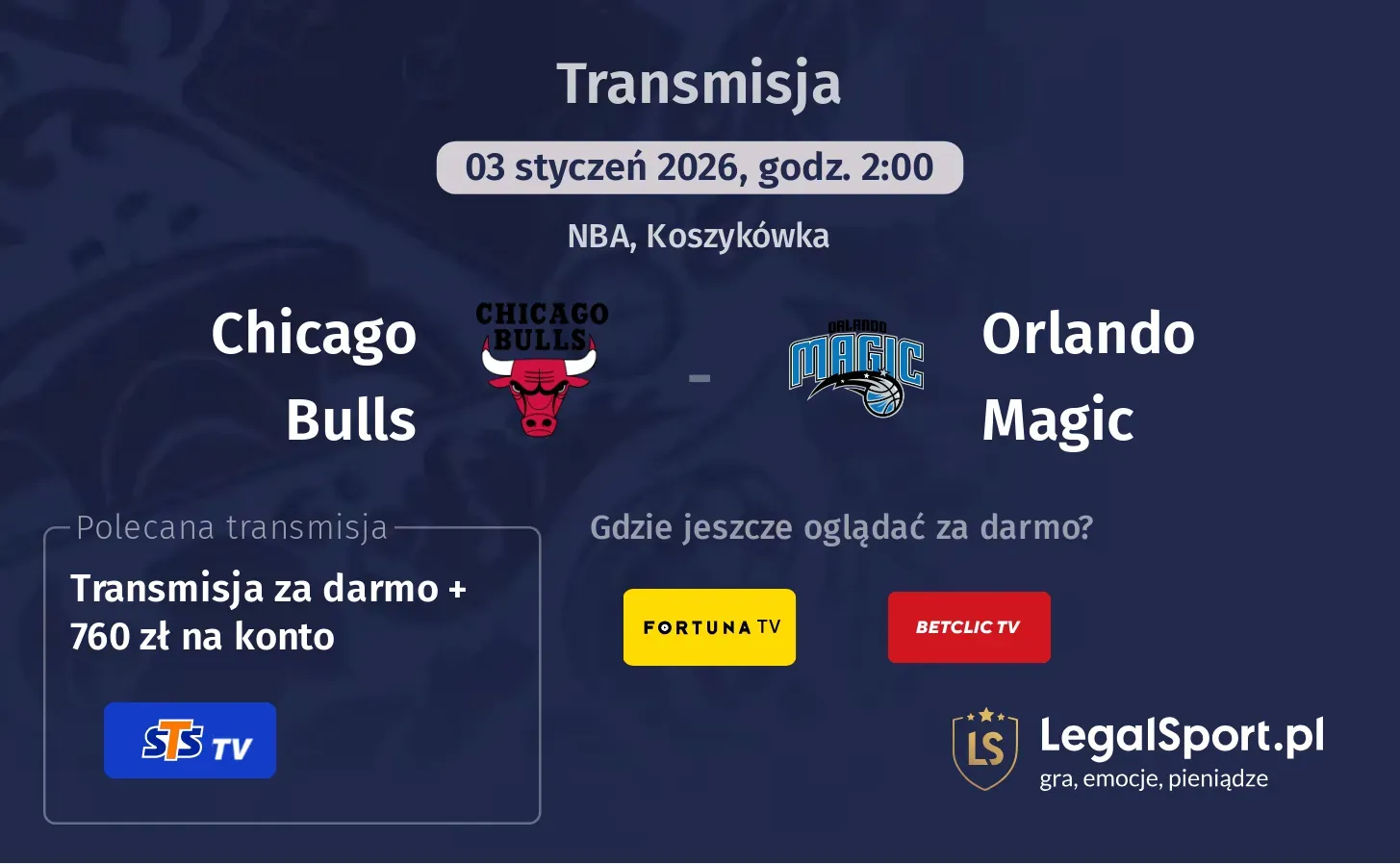 Chicago Bulls - Orlando Magic Transmisje