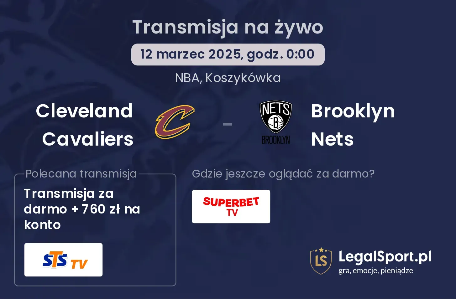Cleveland Cavaliers - Brooklyn Nets gdzie oglądać?