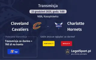 Cleveland Cavaliers - Charlotte Hornets gdzie oglądać (23.12.2025)