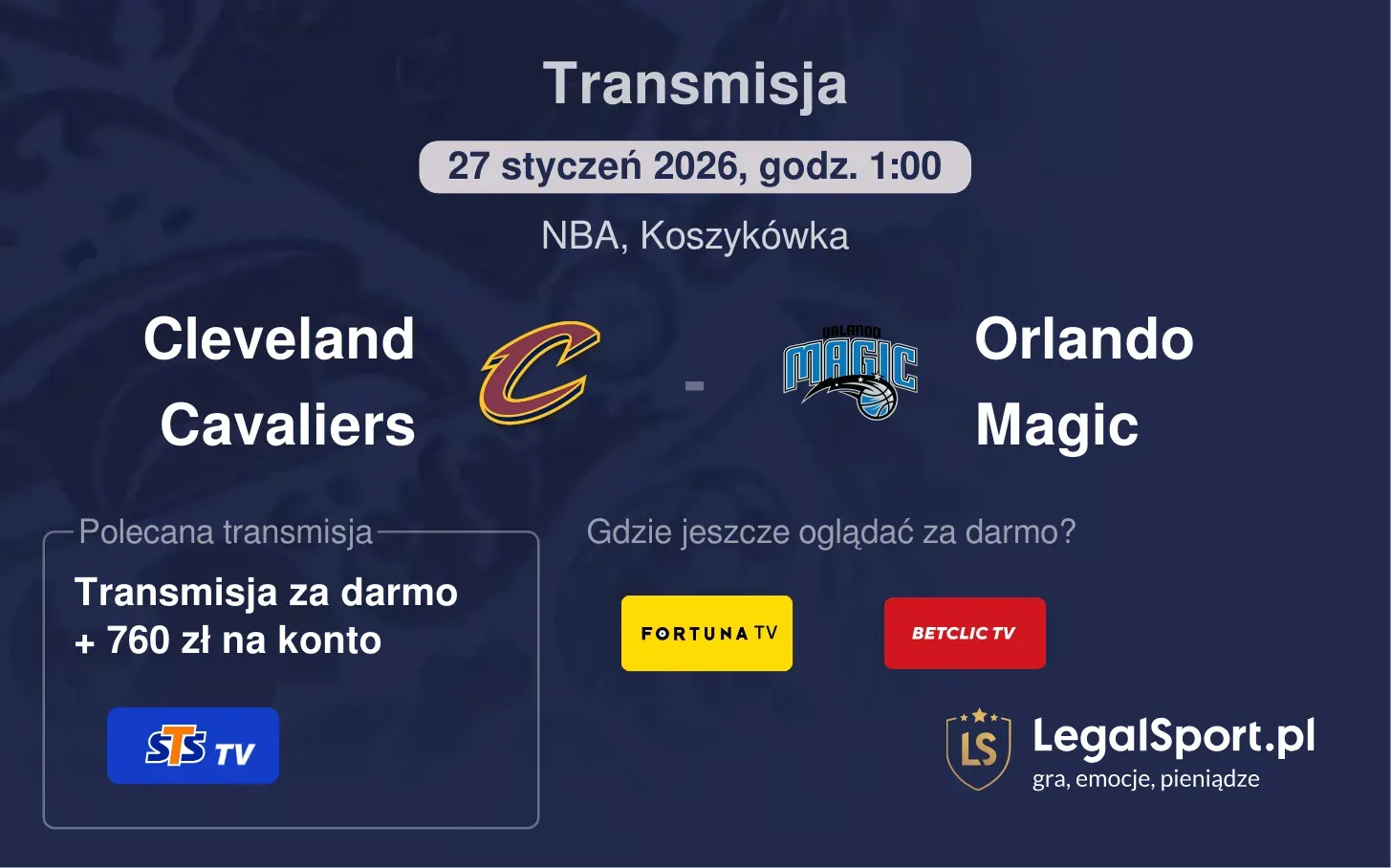 Cleveland Cavaliers - Orlando Magic Transmisje