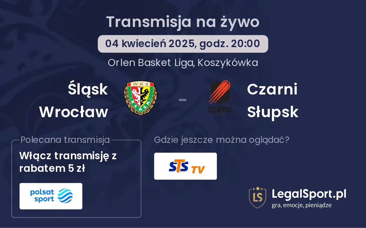 Śląsk Wrocław - Czarni Słupsk gdzie oglądać?