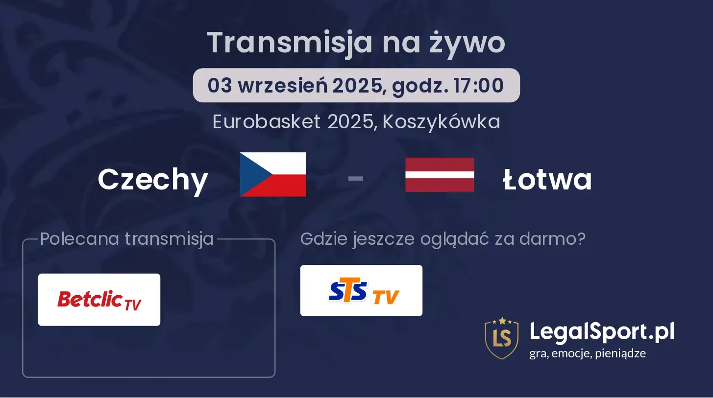 Czechy - Łotwa transmisja na żywo