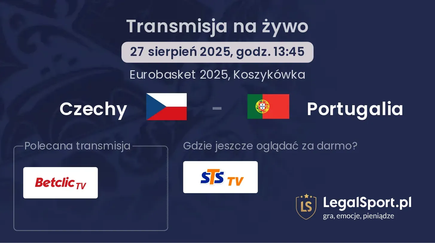 Czechy - Portugalia transmisja na żywo