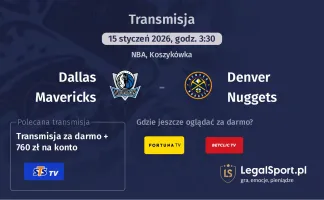 Dallas Mavericks - Denver Nuggets gdzie oglądać (15.01.2026)