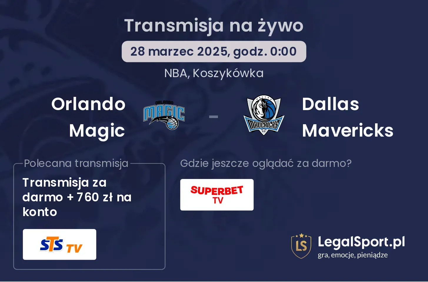 Orlando Magic - Dallas Mavericks gdzie oglądać?