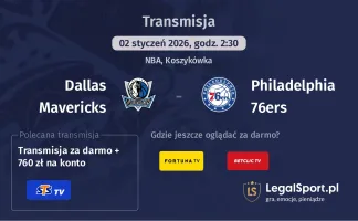 Dallas Mavericks - Philadelphia 76ers gdzie oglądać (02.01.2026)