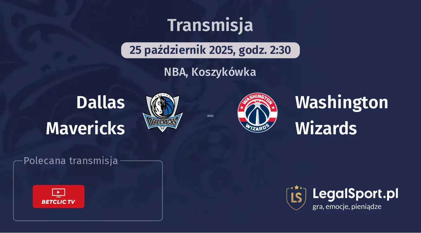 Dallas Mavericks - Washington Wizards gdzie oglądać?