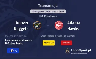 Denver Nuggets - Atlanta Hawks gdzie oglądać? (10.01)