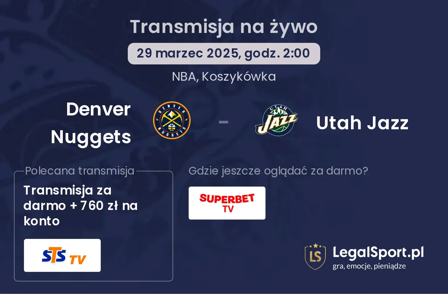 Denver Nuggets - Utah Jazz gdzie oglądać?