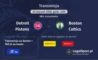 Detroit Pistons - Boston Celtics gdzie oglądać (20.01.2026)