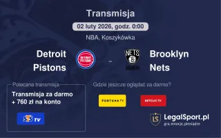 Detroit Pistons - Brooklyn Nets gdzie oglądać? (02.02)