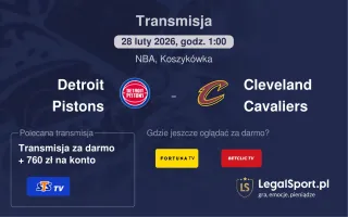 Detroit Pistons - Cleveland Cavaliers gdzie oglądać? (28.02)