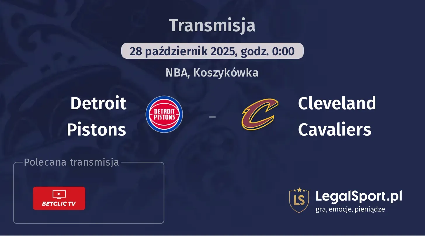 Detroit Pistons - Cleveland Cavaliers gdzie oglądać?