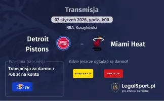 Detroit Pistons - Miami Heat gdzie oglądać (02.01.2026)