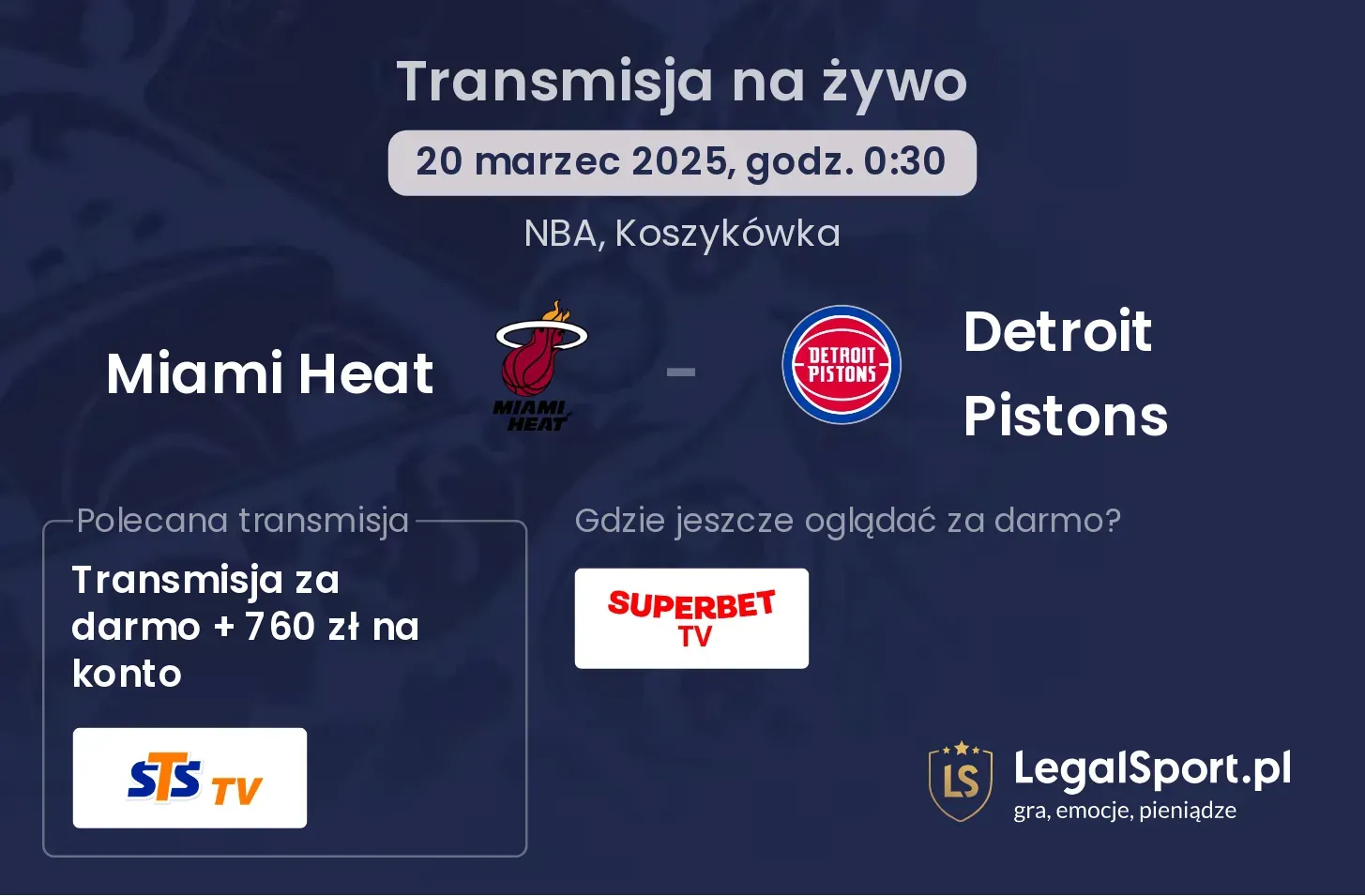 Miami Heat - Detroit Pistons gdzie oglądać?