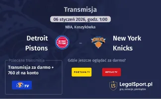 Detroit Pistons - New York Knicks gdzie oglądać? (06.01)