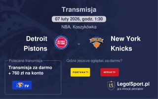 Detroit Pistons - New York Knicks gdzie oglądać (07.02.2026)