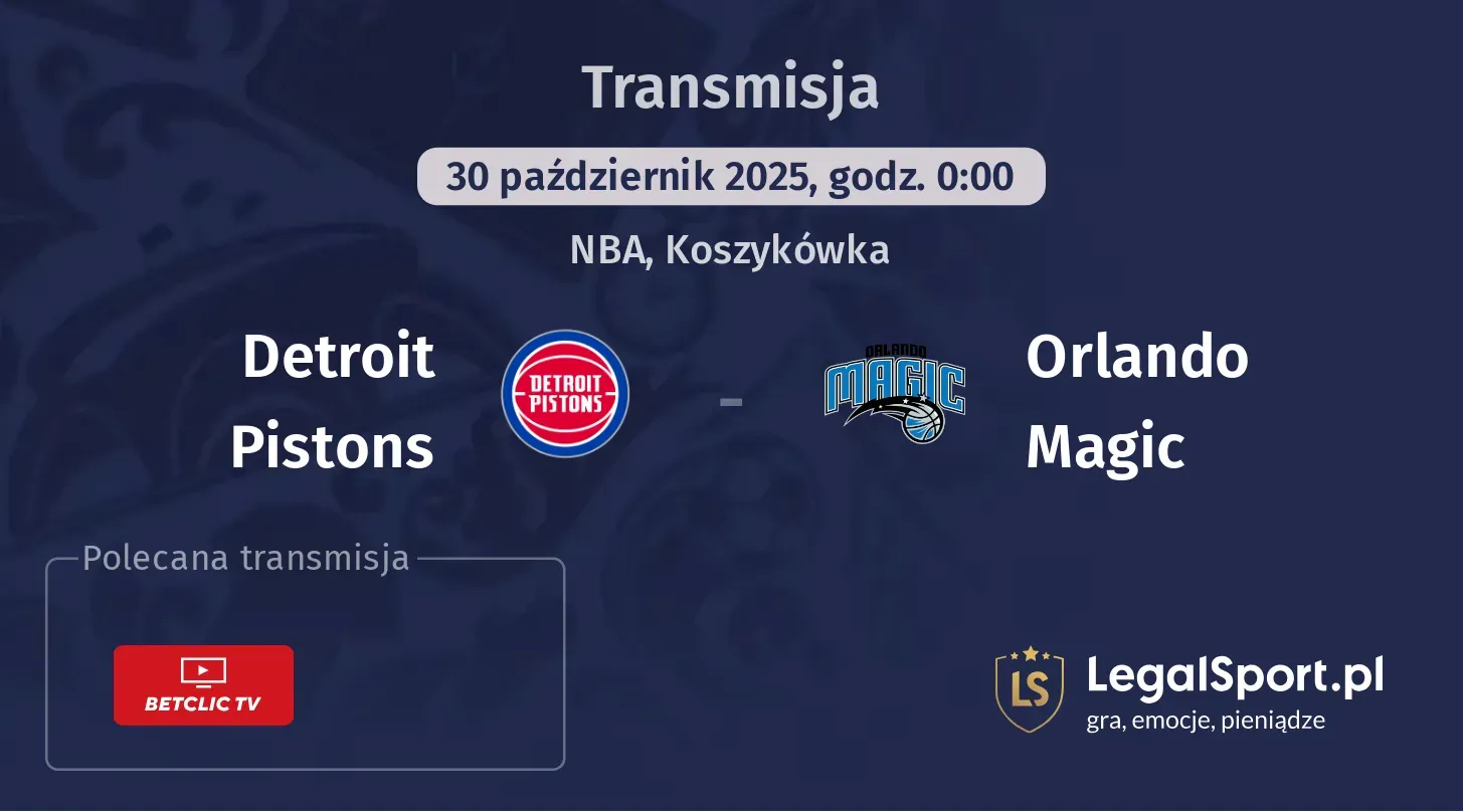 Detroit Pistons - Orlando Magic gdzie oglądać?