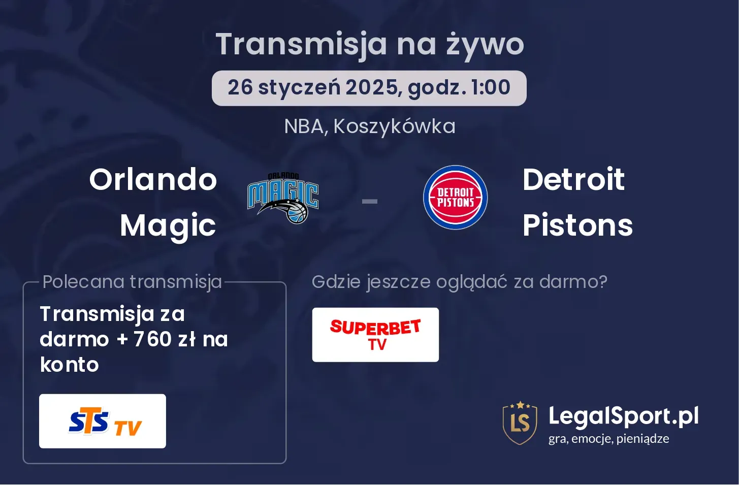 Orlando Magic - Detroit Pistons gdzie oglądać?