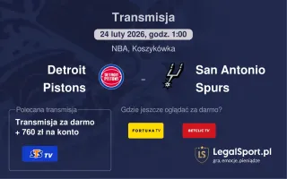 Detroit Pistons - San Antonio Spurs gdzie oglądać (24.02.2026)