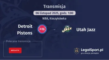 Detroit Pistons - Utah Jazz gdzie oglądać? (06.11)