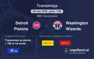 Detroit Pistons - Washington Wizards gdzie oglądać? (06.02)
