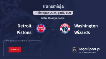 Detroit Pistons - Washington Wizards gdzie oglądać? (11.11)