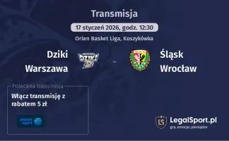 Dziki Warszawa - Śląsk Wrocław gdzie oglądać (17.01.2026)