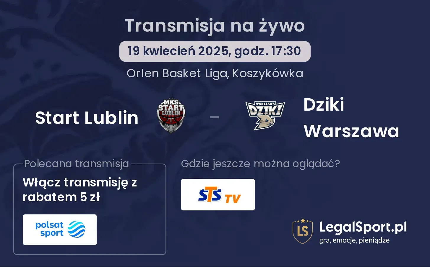 Start Lublin - Dziki Warszawa gdzie oglądać?