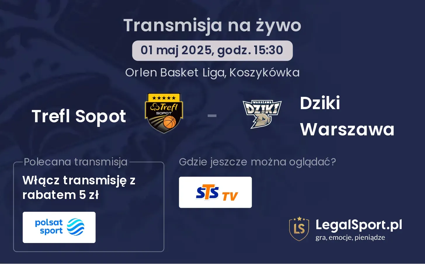 Trefl Sopot - Dziki Warszawa gdzie oglądać?